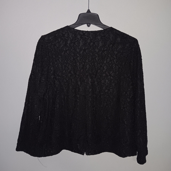 Adiva women's full zipper lace jacket blazer size XL black - Picture 6 of 6